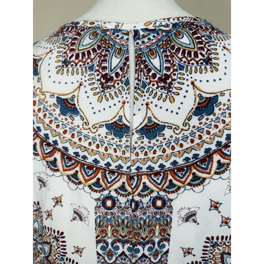Women's Verse Top Blouse Sz L Sleeveless Lightweight Boho Aztec Print Pullover - Picture 5 of 12